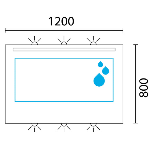 Lineabeta - Specchio LED Europa 120x80cm con cornice nera e antiappannamento