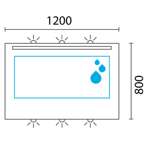 Lineabeta - Specchio LED Europa 120x80cm con cornice grigia e antiappannamento