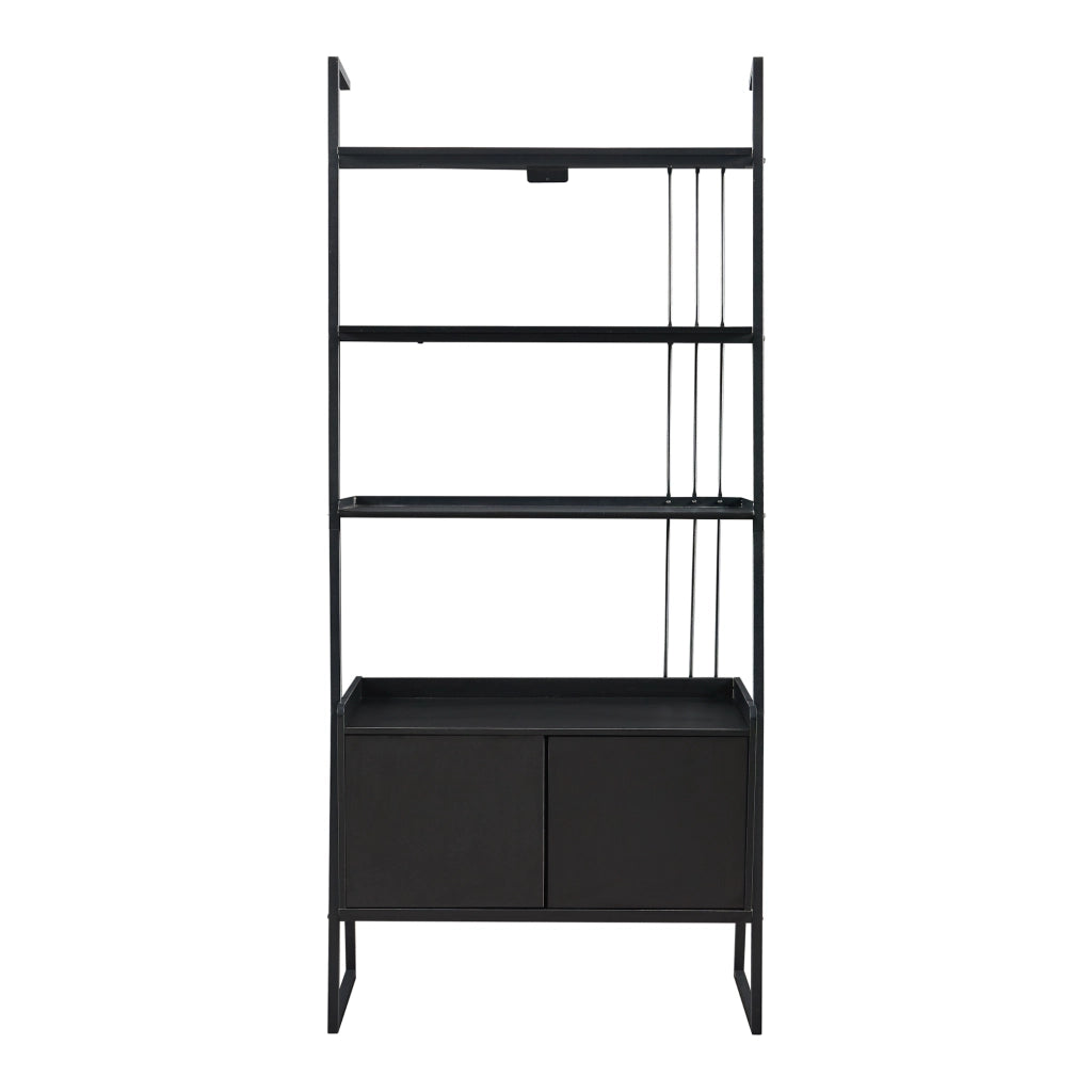 Set Storfjord Composto di Mobile TV 3 Scaffali a Scala - Nero [en.casa]