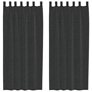 Tende in Voile con Linguetta 2 pz Nero