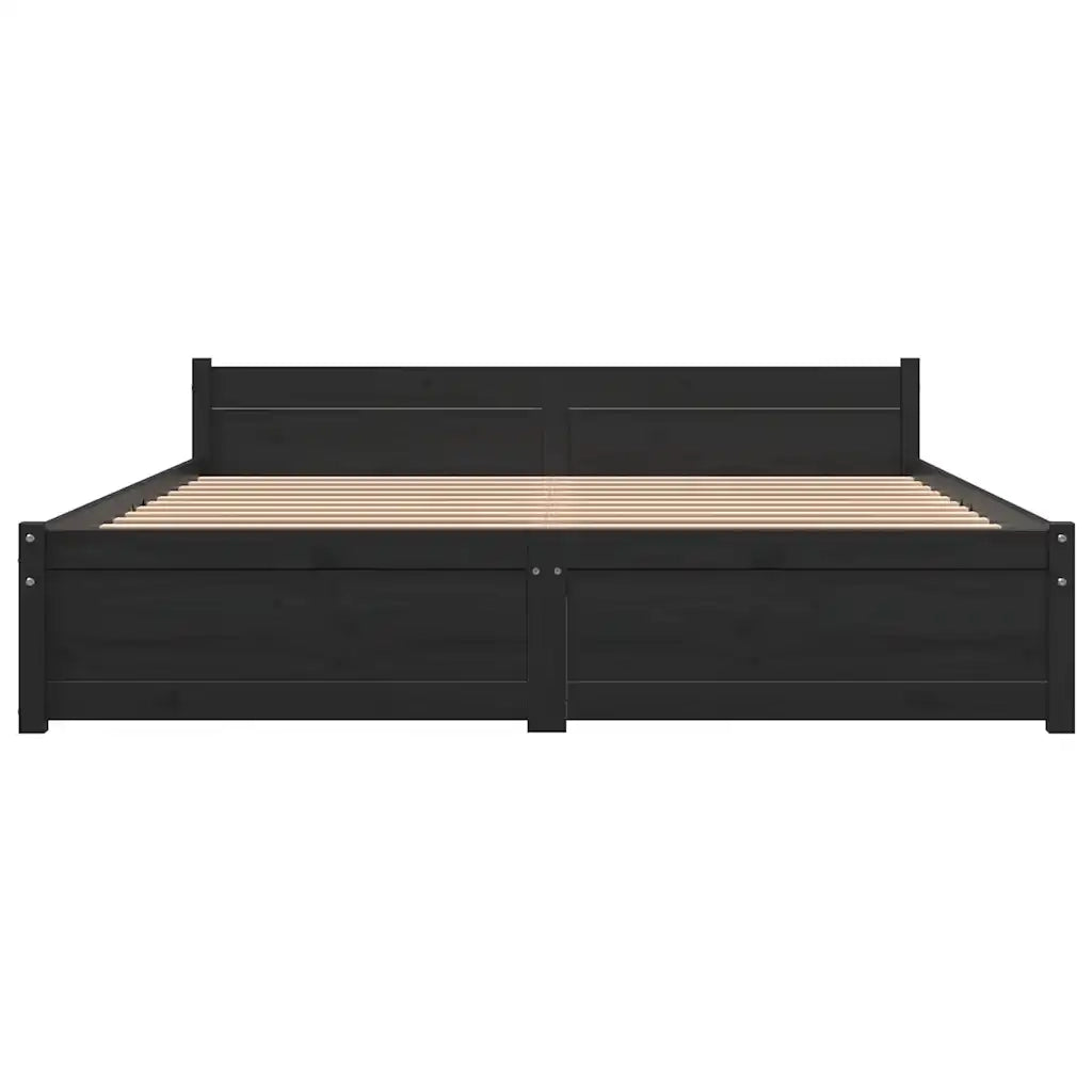Giroletto Nero in Legno Massello 135x190 cm Double 815023