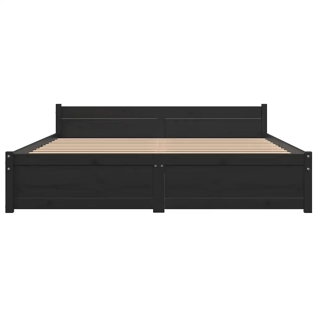 Giroletto Nero in Legno Massello 135x190 cm Double 815023
