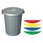 BIDONE IMMONDIZIA Lt. 25  grigio - manici personaliz.- 6 pezzi  - ICS