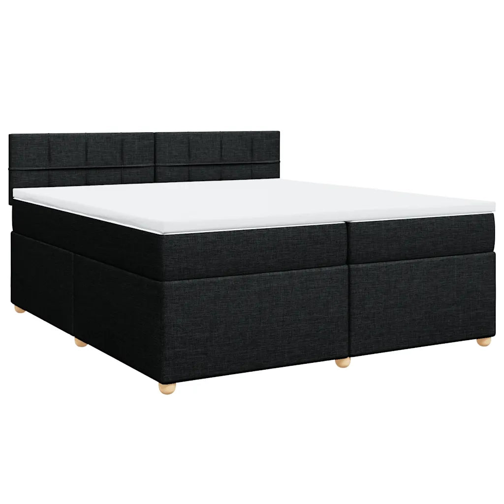 Giroletto a Molle con Materasso Nero 200x200 cm in Tessuto