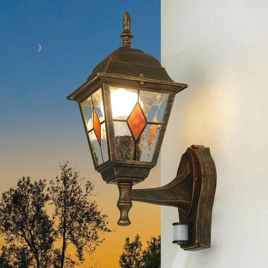 Lampada da Esterno con Sensore di Movimento - Stile Musicale Rustico Antico per Parete, Balcone e Terrazza