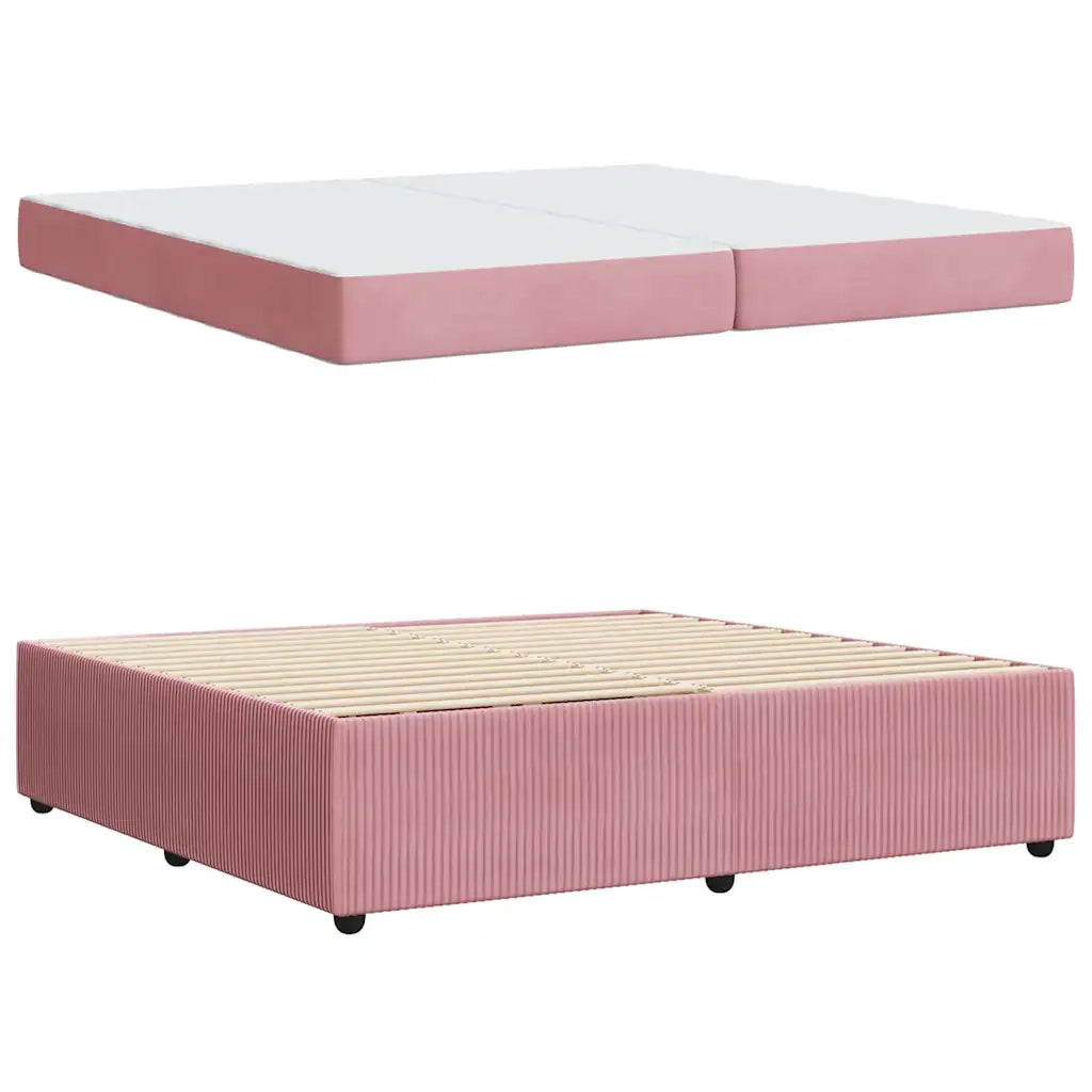 vidaXL Struttura letto con materasso Rosa 200 x 200 cm Velluto