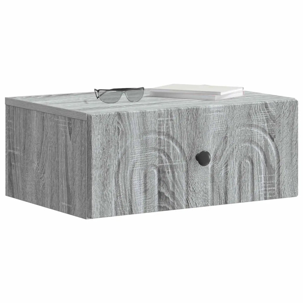 Mobiletto da notte a muro Grigio Sonoma 49 x 34,5 x 20 cm 898117