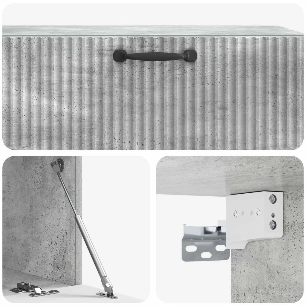Mobile Porta TV da Muro Grigio Cemento 98 x 41 x 30 cm 899038