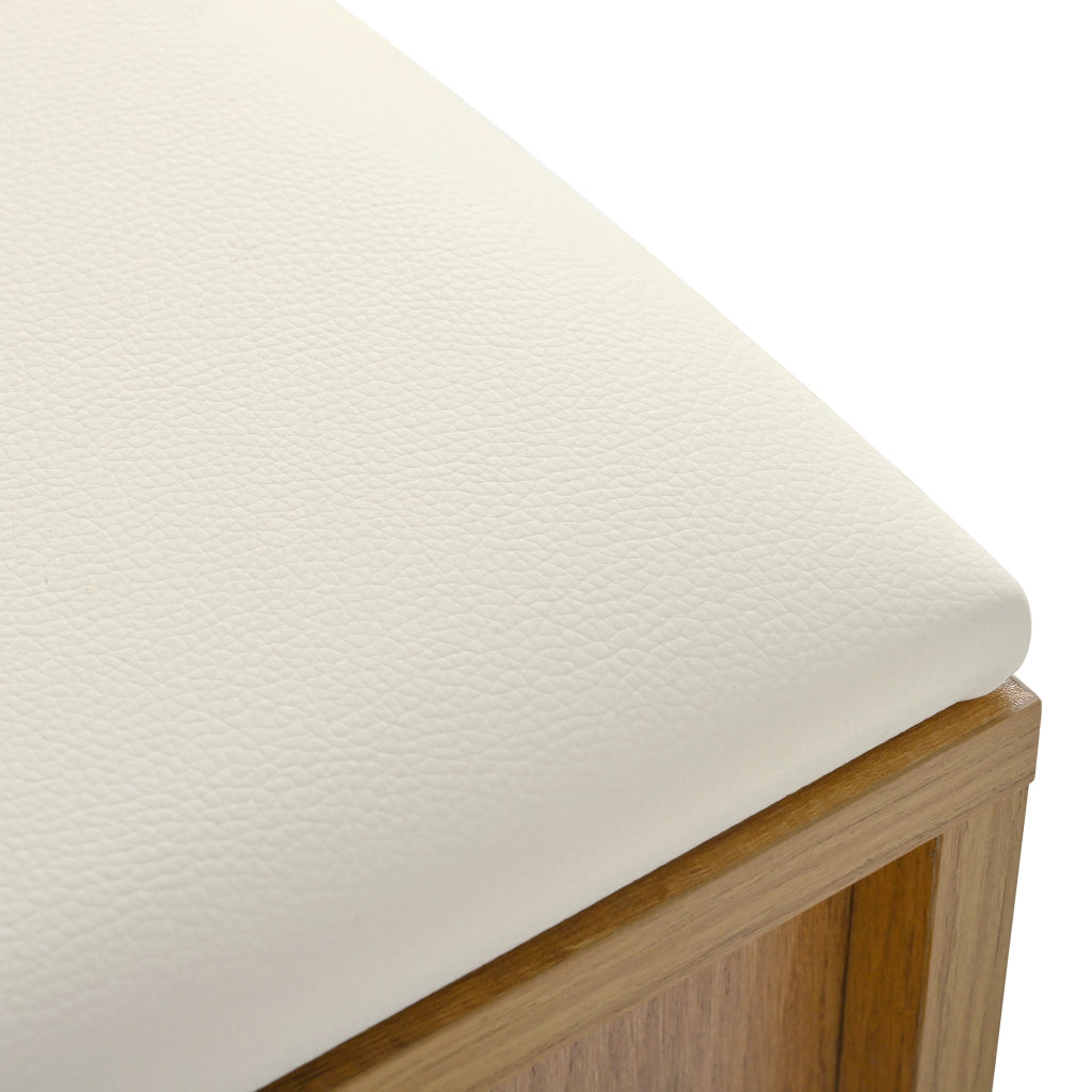 Mobile da ingresso con panca portascarpe, specchio, 5 ante e 4 ganci, in truciolare, naturale, 140 × 35 × 133 cm