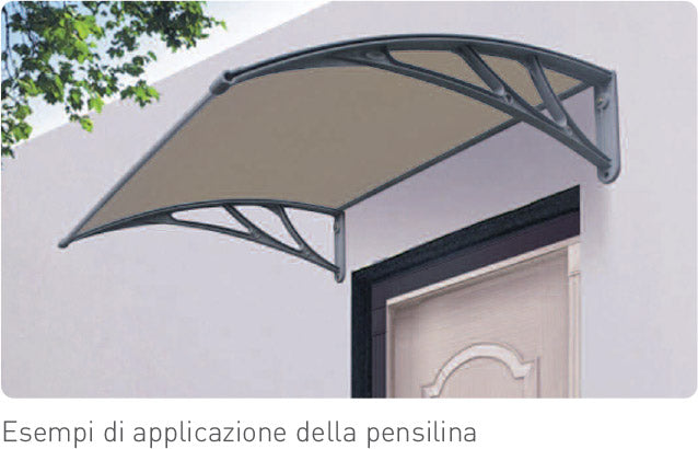 Pensilina Tettoia in Policarbonato Alveolare 120x100 cm Masi Trasparente