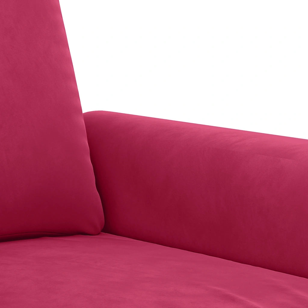 Set di Divani 4 pz con Cuscini Rosso Vino in Velluto