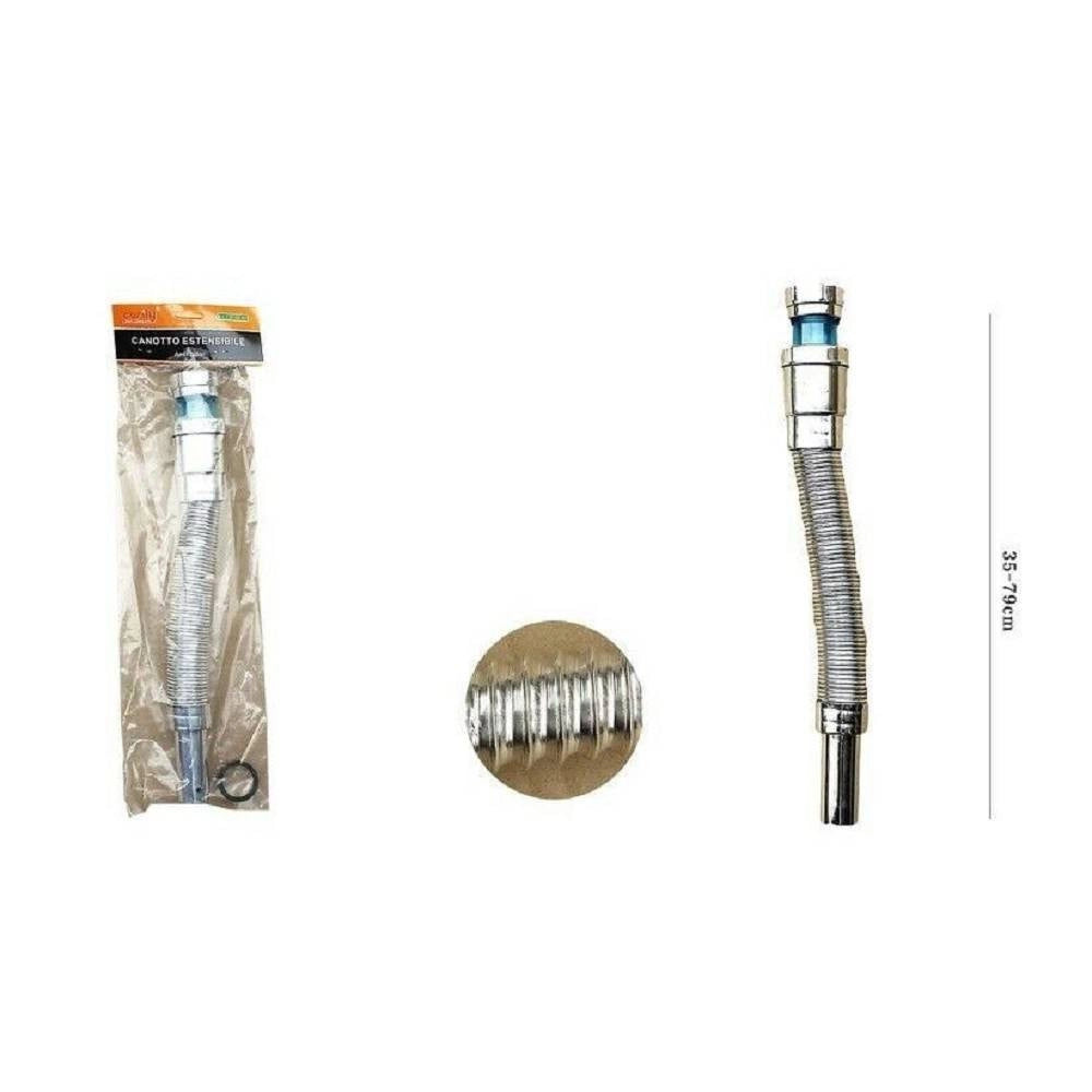 Trade Shop - Canotto Tubo Di Scarico Estensibile Per Lavabo Lavello 400-800 Mm 1/2 10072 -