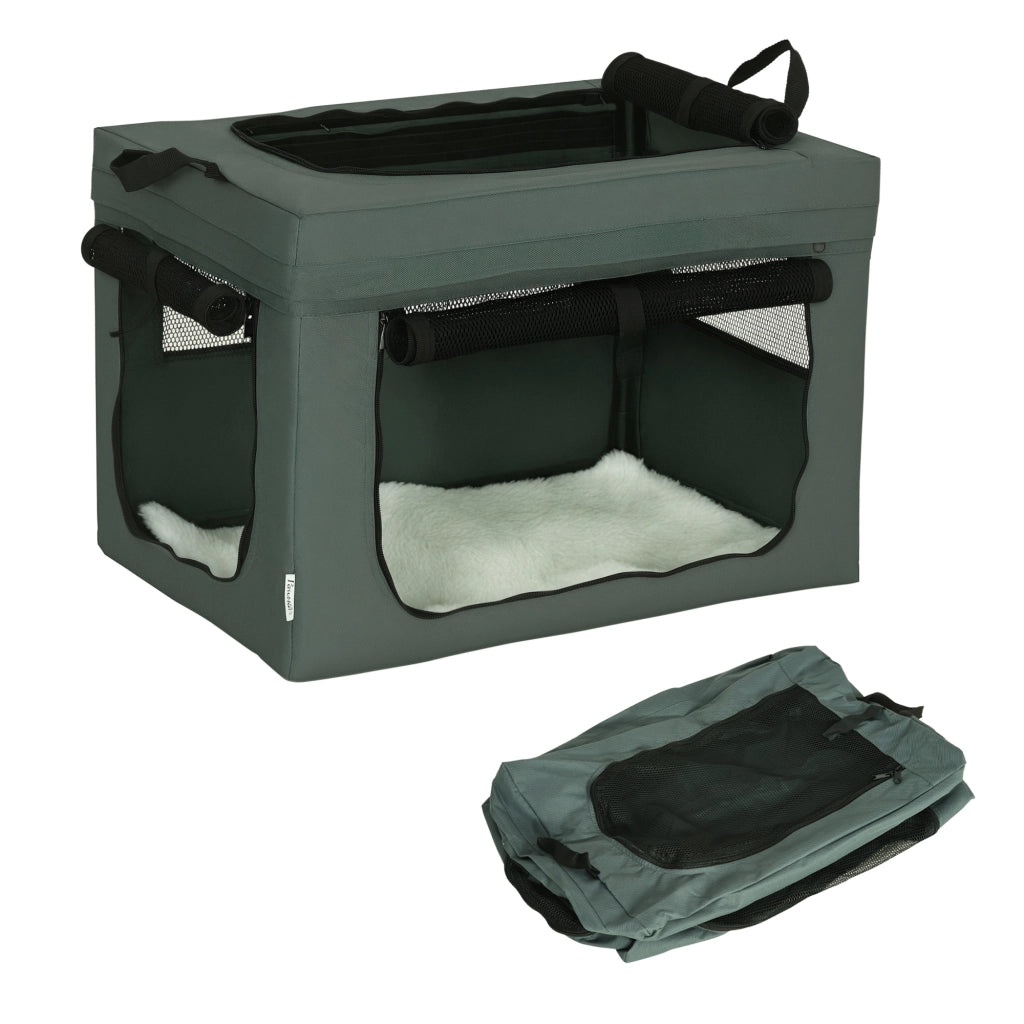 Trasportino per Cani e Gatti con Cuscino ¨C zephmum ¨C Grigio 60x42x42 cm