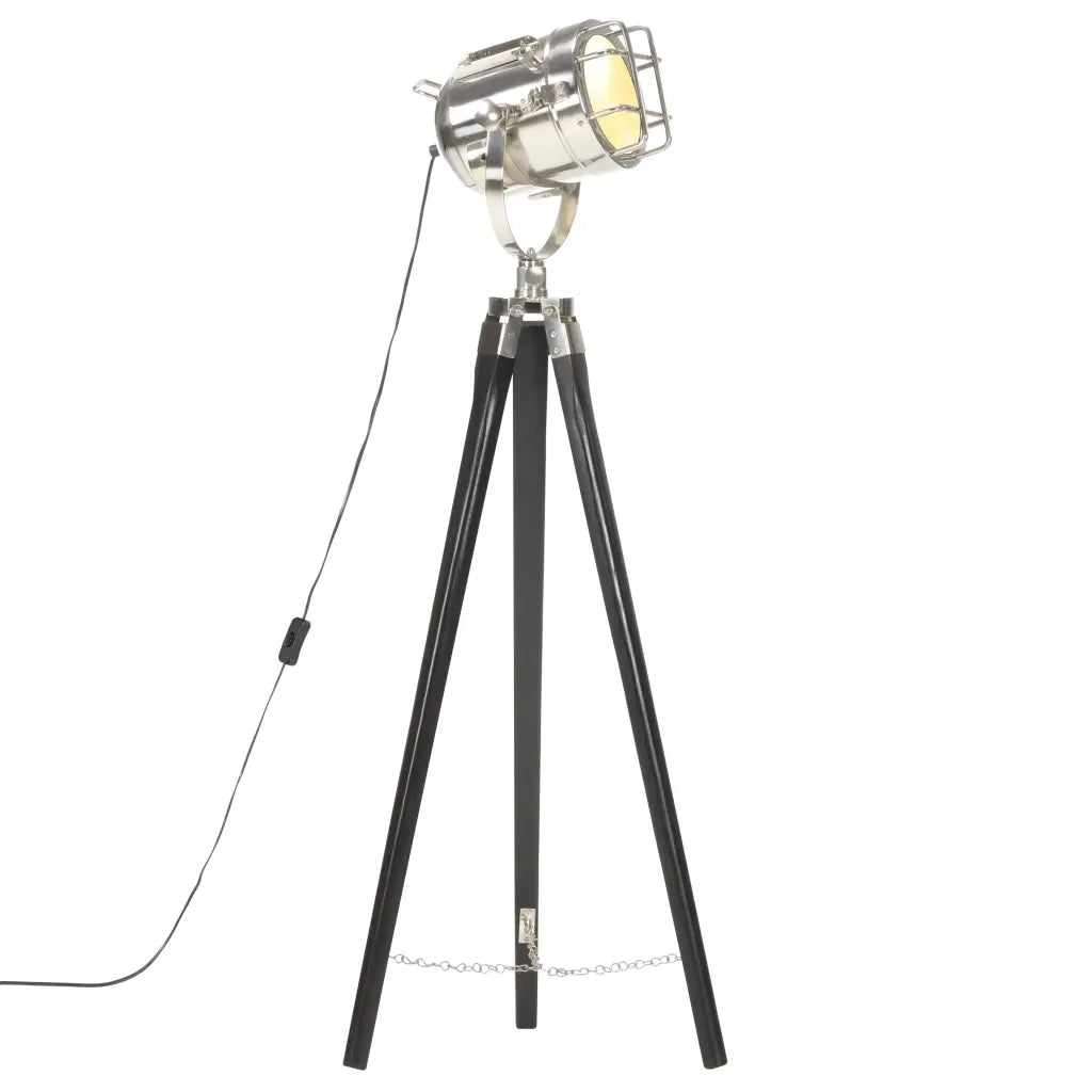 Lampada a Treppiede a Pavimento Nera in Legno di Mango 97 cm cod mxl 60964