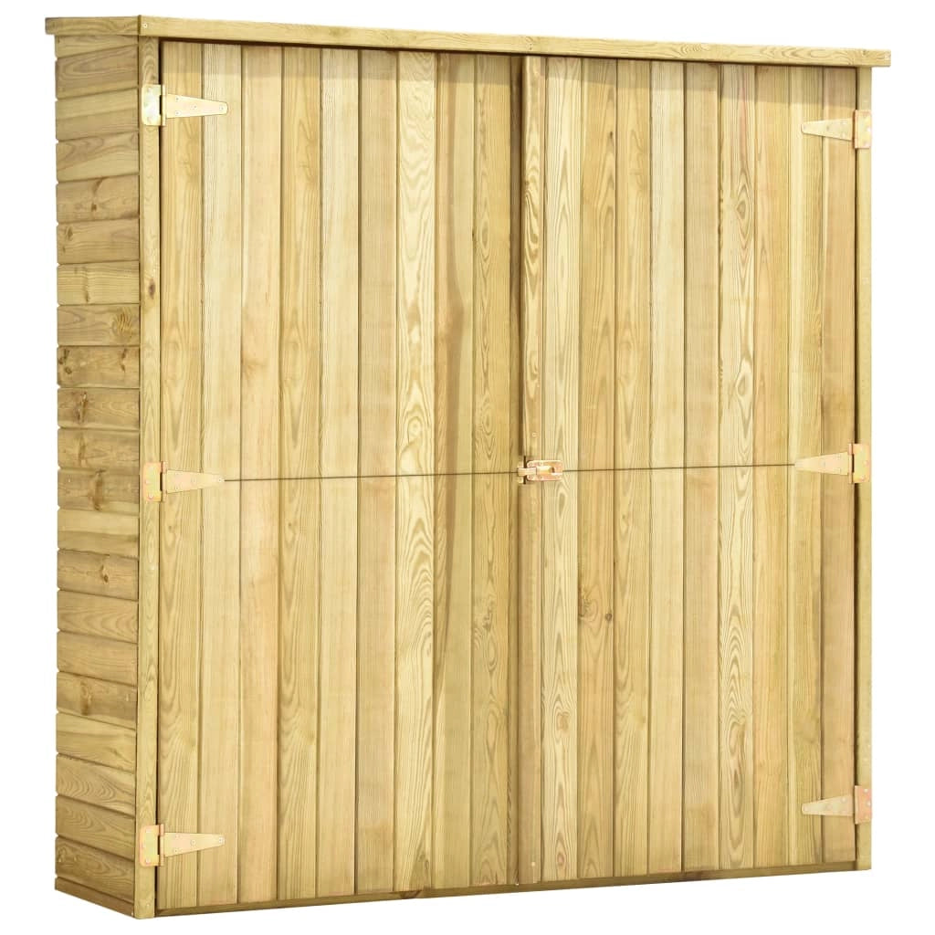 Casetta da giardino cabina ripostiglio casetta da esterno robusta casetta per attrezzi 163 x 50 x 171 cm pino marrone impregnato 02_0022405