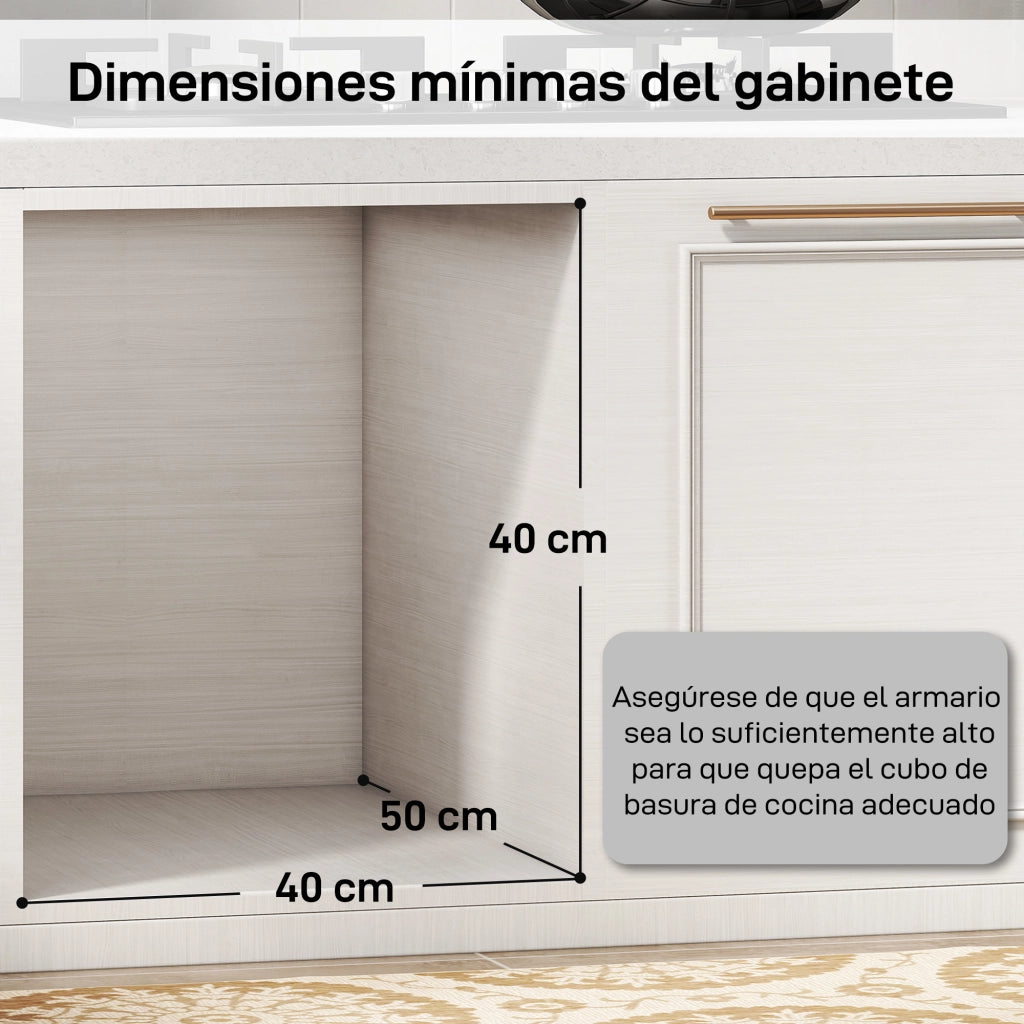 Cestino Sottolavabo Estraibile con 2 Contenitori 30L ¨C zephmum ¨C Grigio Chiaro 60x45x45 cm