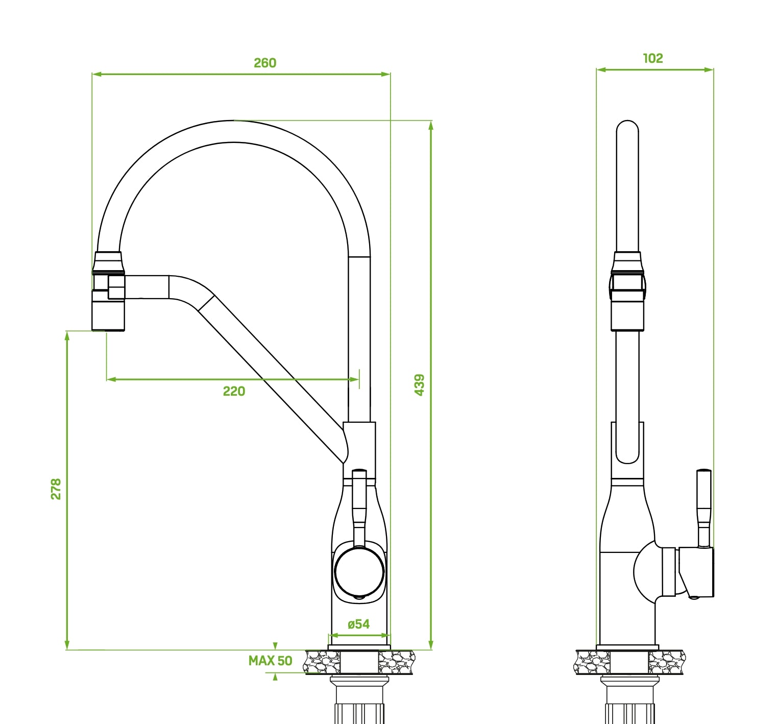 Rubinetto Lavello Cromato| Beccuccio Flessibile a U, Design Moderno e Risparmio Idrico