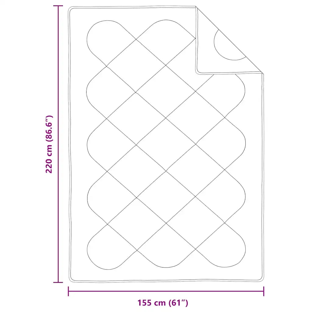 vidaXL Piumoni e Piumini Bianco 155 x 220 cm Microfibra