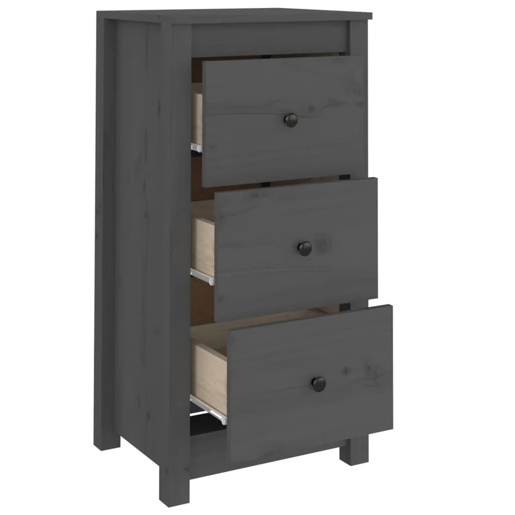 Buffet credenza cassettiera armadio mobile contenitore organizer per cucina soggiorno salotti set da 2 40 x 35 x 80 cm legno di pino massiccio grigio 02_0036839
