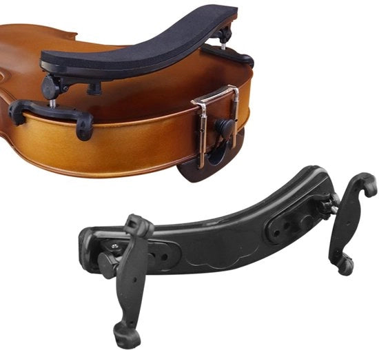 Supporto per violino - Adattabile - Cuscino per la spalla del violino - Adatto per 4/4-3/4 - Materiale ABS resistente - Nero - Supporto per violino adattabile