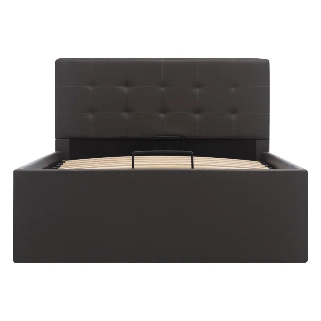 Giroletto con Contenitore Idraulico Grigio Similpelle 90x200cm 285522