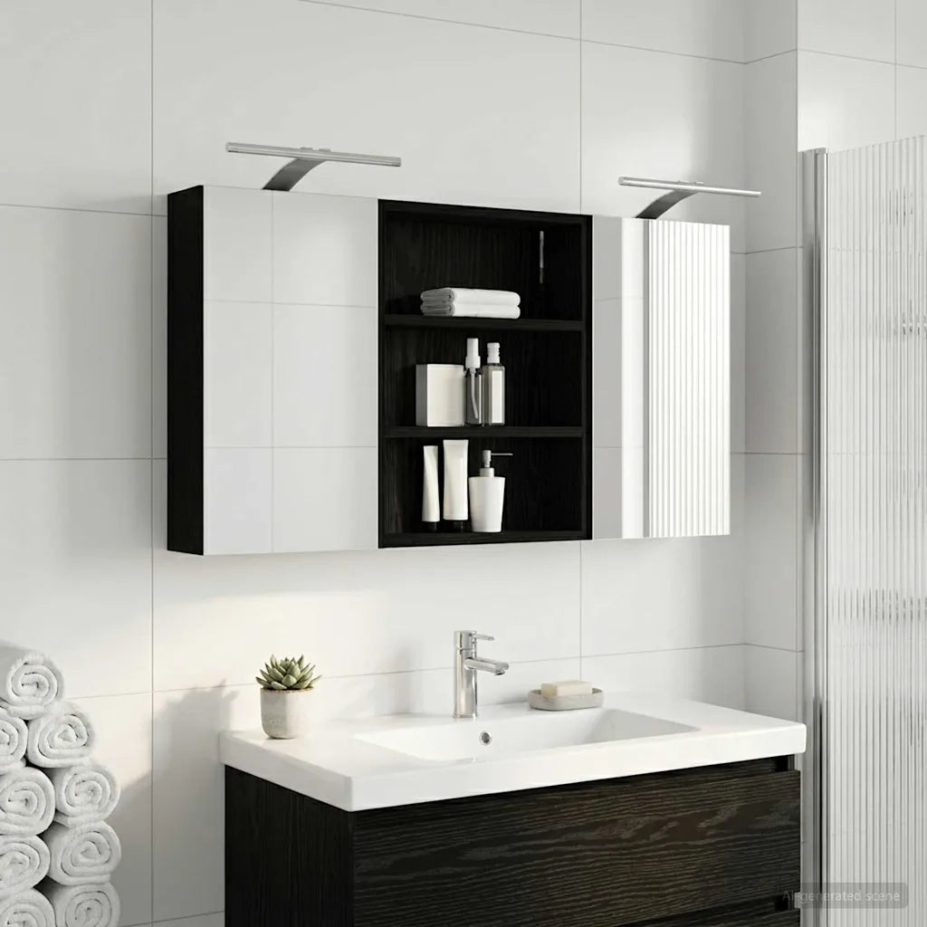 Set di Armadi da Bagno con lo scaffale 3 pcs 100 x 10,5 x 50 cm