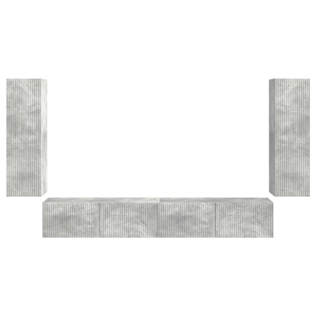 Set di Mobiletto da TV a Parete 4 pcs Grigio cemento 3408928