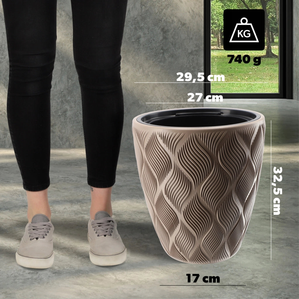 Vaso da fiori KADAX con inserto 32 cm, copertura in plastica alta