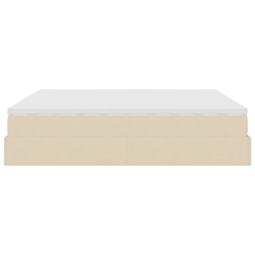 vidaXL Struttura Letto Pouf con Materasso Crema 180x200 cm in Tessuto