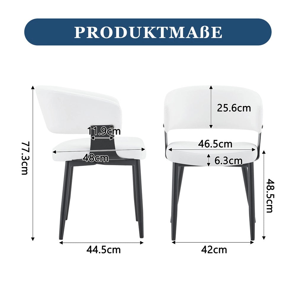 Sedie da Pranzo Set 2 Pezzi Stile Retro ¨C MINIMAL ¨C Similpelle, Braccioli, Gambe in Metallo