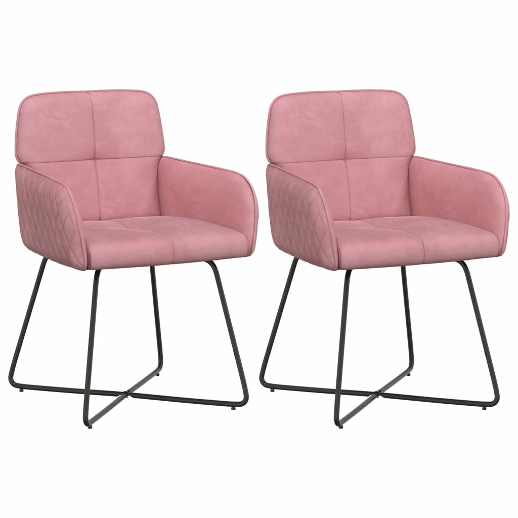 Sedie da pranzo 2 pz Velluto Rosa 59 x 56,5 x 86 cm 42034296