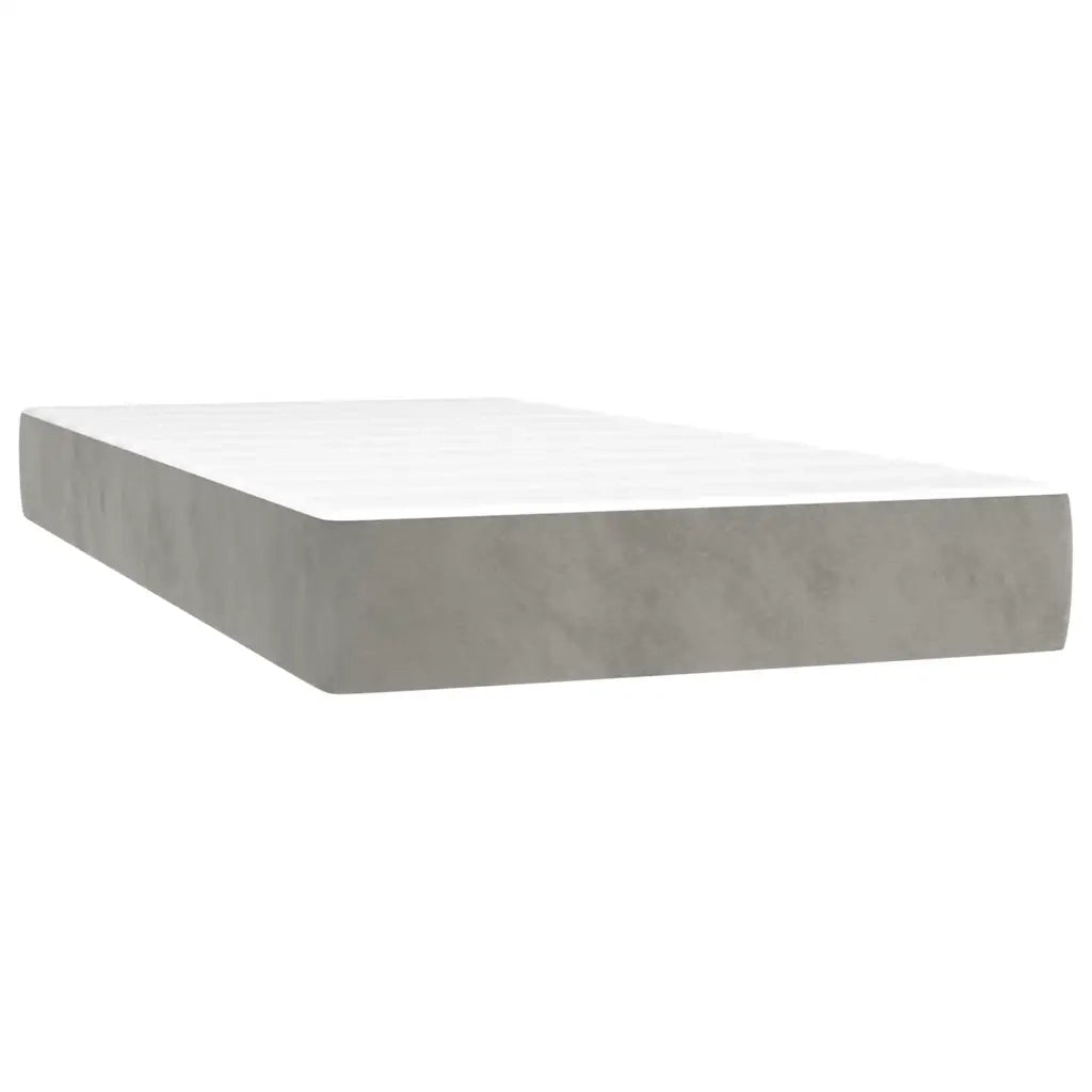 Letto a Molle con Materasso e LED Grigio Chiaro 120x190 cm Velluto