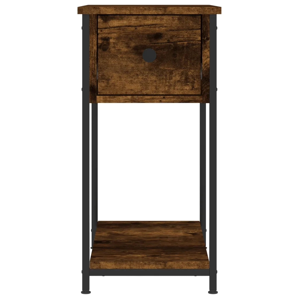 Set di 2 Comodini | Armadio da Notte | Mobiletto da notte Rovere Fumo 30x60x60 cm in Legno Multistrato