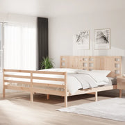 Giroletto senza Materasso-Struttura Letto 200x200 cm in Legno Massello di Pino 799573