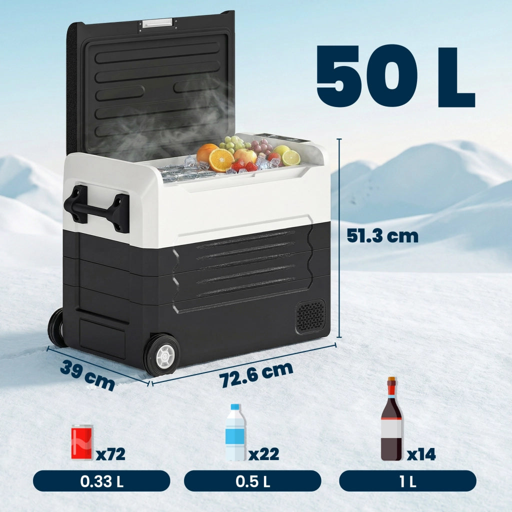 Frigorifero Portatile 50L Doppia Zona ¨C Zephmum ¨C Nero per Campeggio