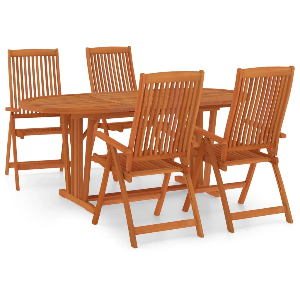 Set da pranzo da esterno 5 pezzi mobili da giardino legno massello di eucalipto 02_0014287