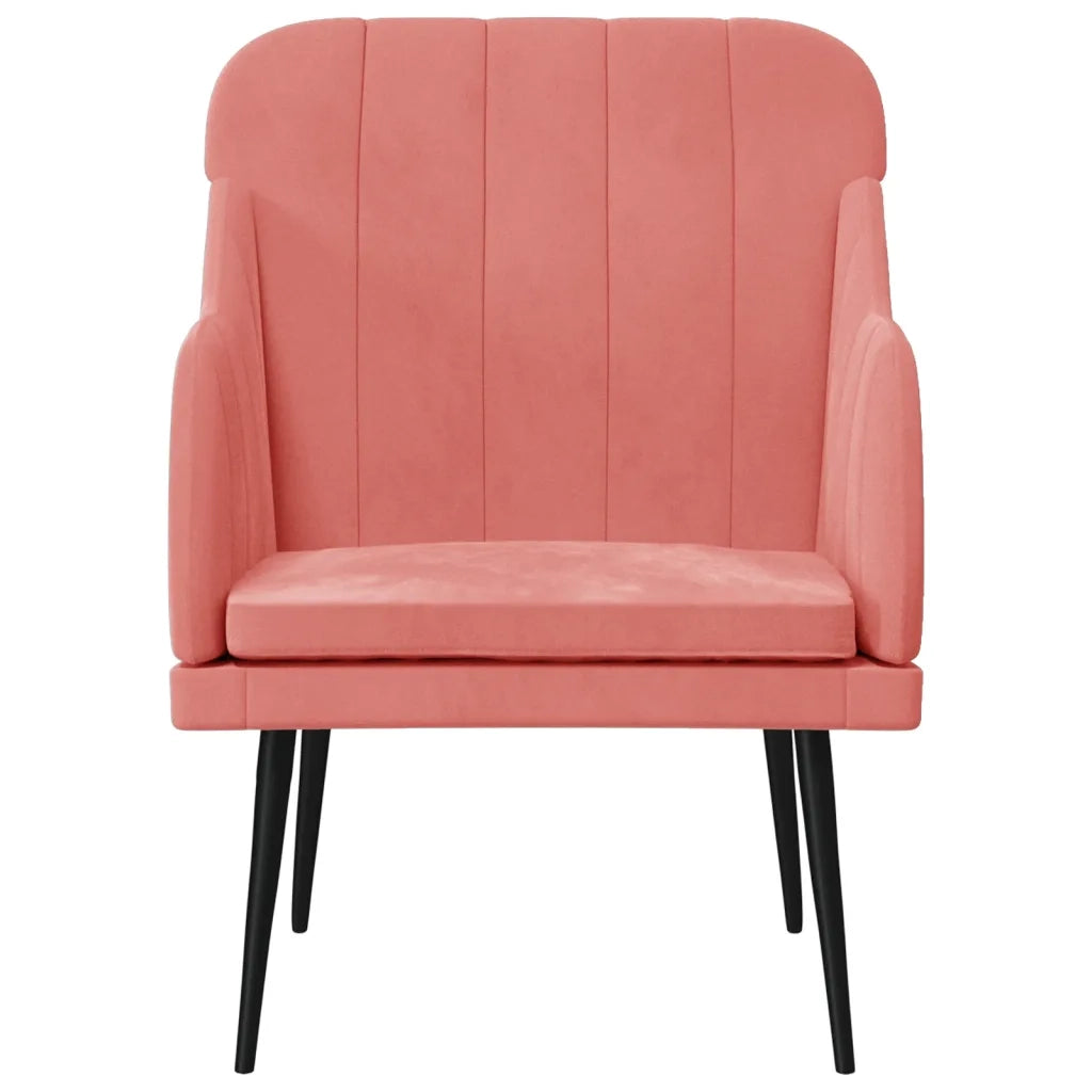 Poltrona Rosa 63x76x80 cm Velluto 351457
