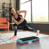 Stepper per Aerobica 110x40x20 cm Antiscivolo e Regolabile su 3 Livelli in Plastica Multicolore