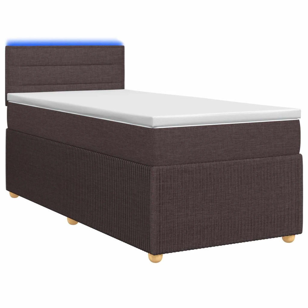 Letto box spring con materasso Marrone Scuro 80 x 200 cm 3452802
