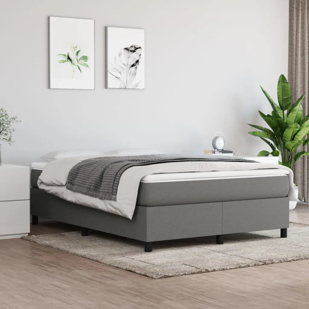 Struttura Letto a Rete a Molle Grigio Scuro 140x190 cm Tessuto 3120855