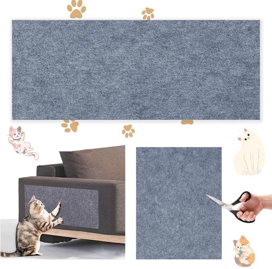 Mat di gomma autoadesiva per gatti, 30 x 100 cm, mat di gomma autoadesiva per gatti, piastra di gomma autoadesiva per gatti, piastra di gomma per gatti, giocattolo di gomma per gatti, protegga i mobili dai graffi (grigio chiaro)
