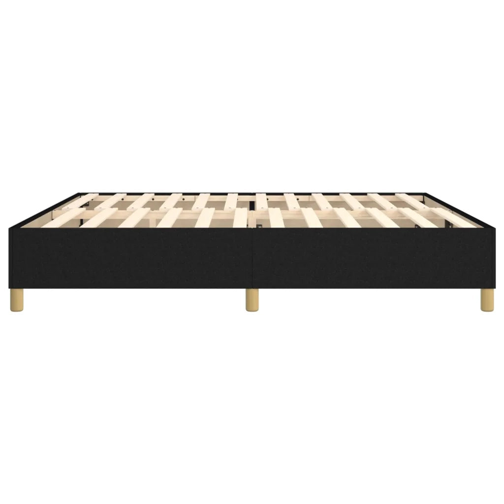 Struttura Letto a Rete a Molle-Giroletto Nero 200x200 cm in Tessuto 323700