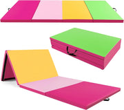 Tappetino Palestra Pieghevole a 4 Pannelli, Tappetino Ginnastica 300 x 117 x 5 CM con Maniglie e Chiusure a Strappo, per Ginnastica, Yoga e Stretching