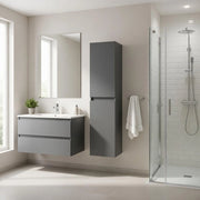 Composizione mobile bagno sospeso con cassetti cm 80 mod. DEARUM - Grigio Tempesta