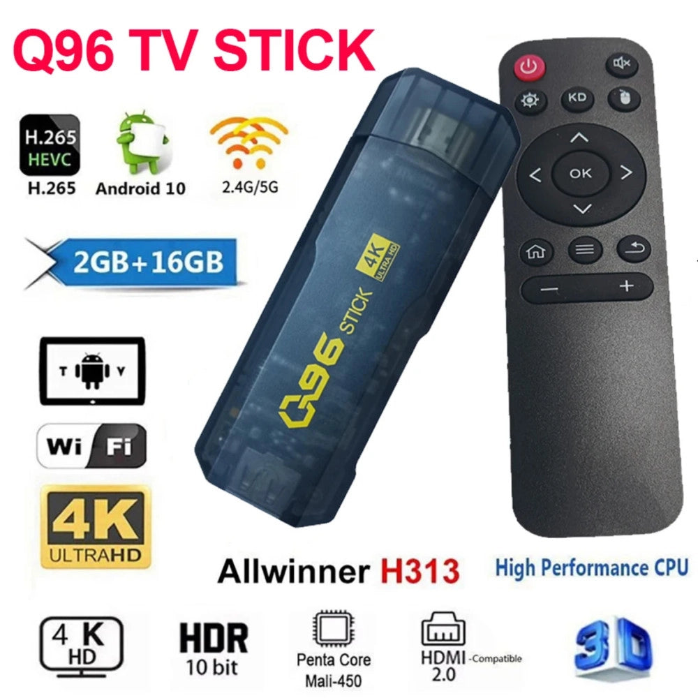 Trade Shop - Tv Stick 4k Ultra Hd Con Telecomando Lettore Multimediale 16gb+256gb Androidtv -
