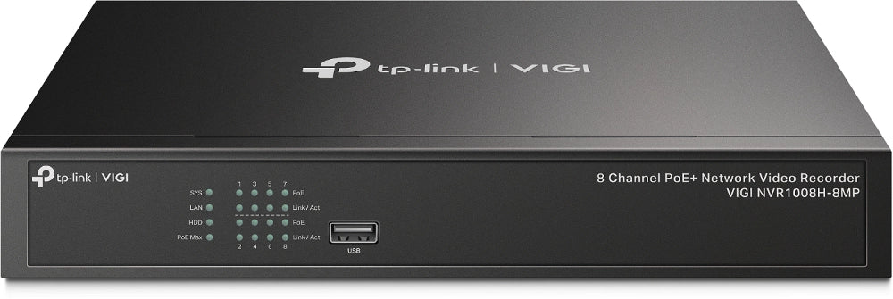 Tp-link vigi nvr1008h-8mp videoregistratore di rete (nvr) nero - 143435