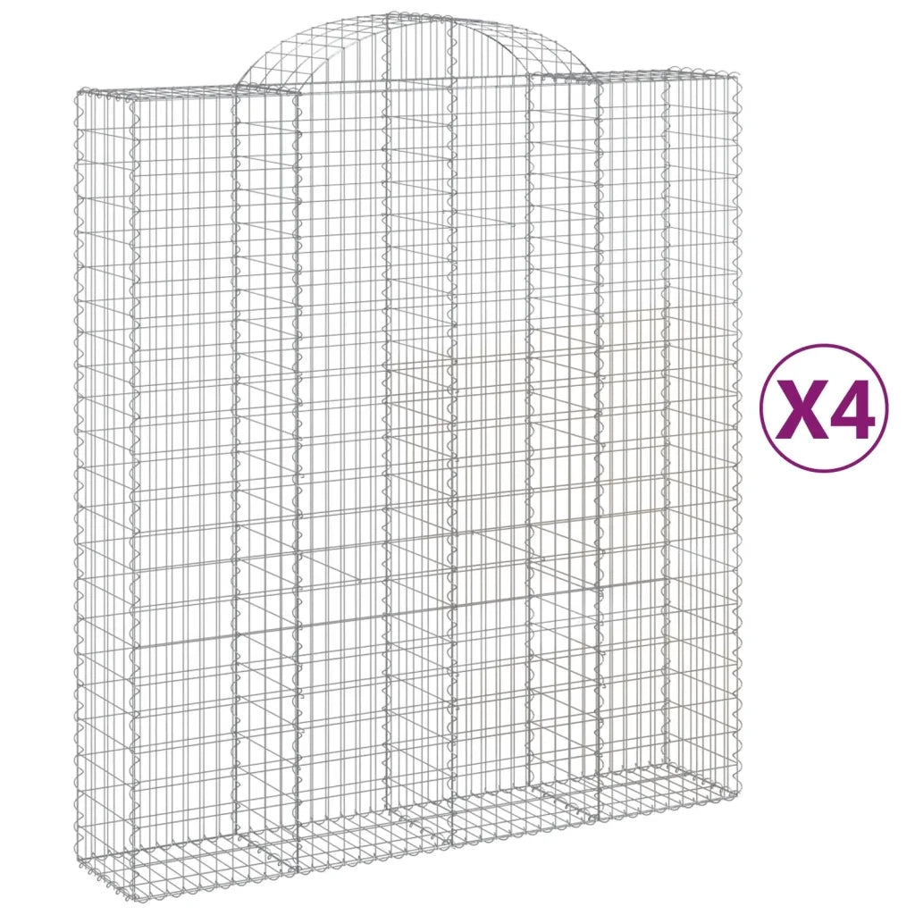 Cesti Gabbioni ad Arco 4 pz 200x50x220/240 cm Ferro Zincato 3146448