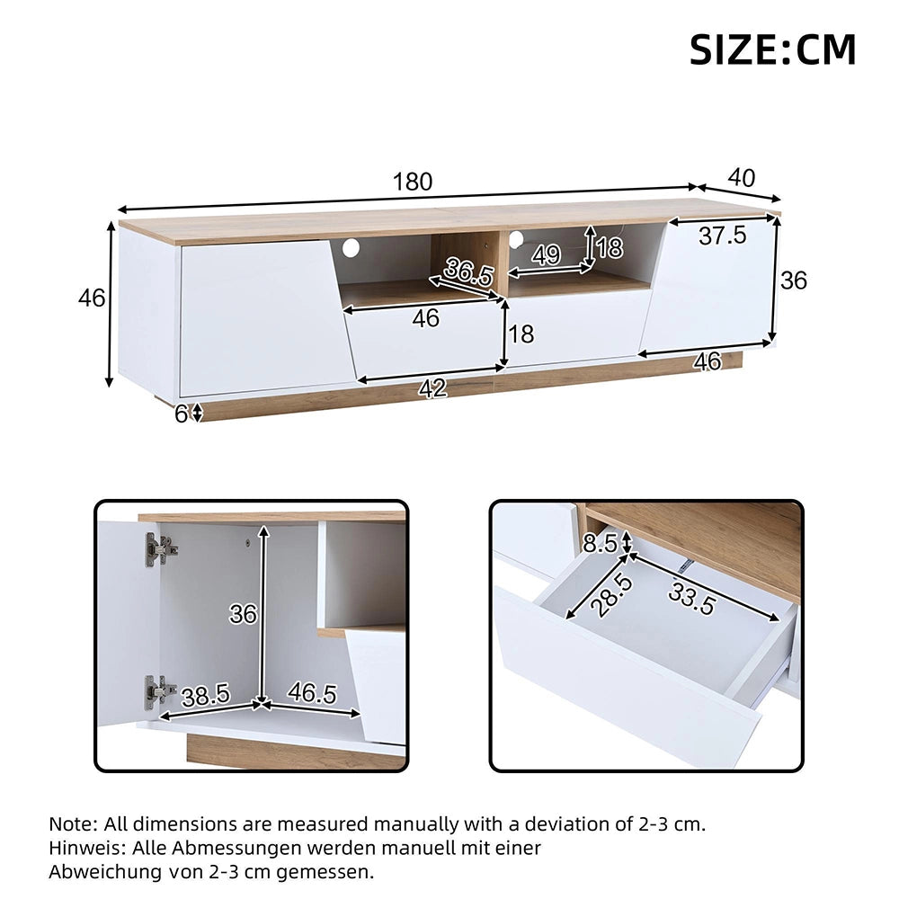 Mobile TV - Xylo - 180x40x46 cm 2 cassetti LED