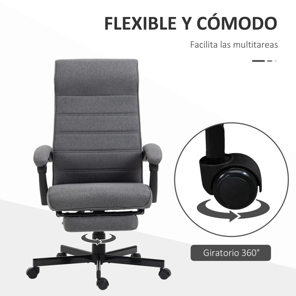 Sedia da Ufficio Reclinabile con Altezza Regolabile Braccioli e Poggiapiedi Retraibile ¨C Xylo ¨C Grigio