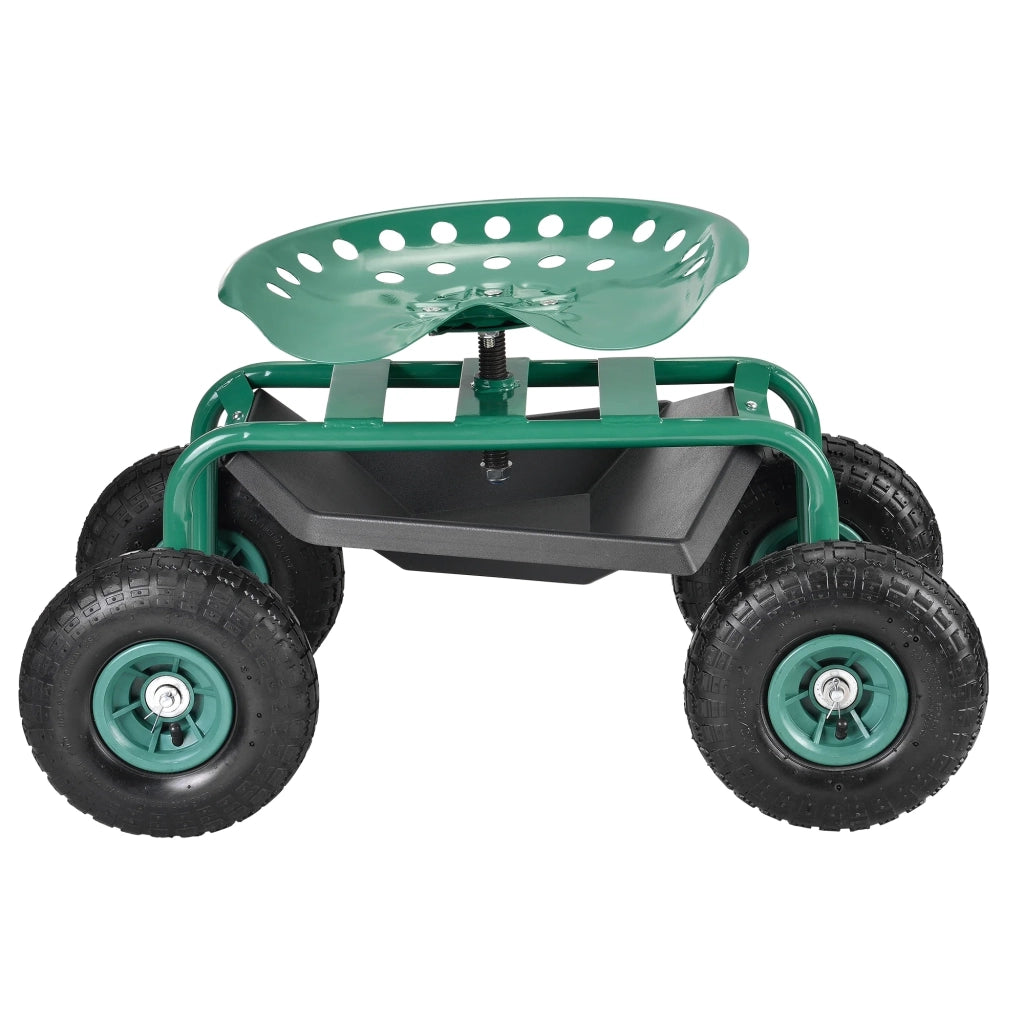 Sedile da lavoro da giardino con ruote portata fino a 135 kg verde 81 x 45 x 54 cm 03_0008806